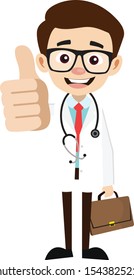 Professional Doctor - Showing a Thumb Up Vector