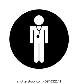 professional doctor silhouette figure
