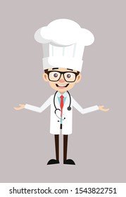 Professional Doctor - Standing with Open Hands
