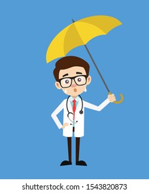 Professional Doctor - Standing with Umbrella