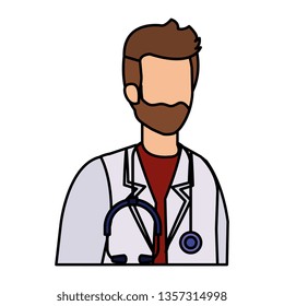 professional doctor with stethoscope character