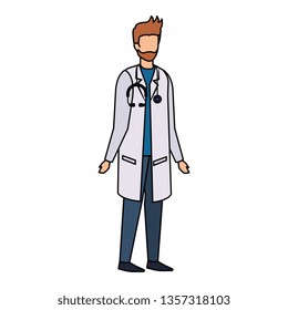 professional doctor with stethoscope character