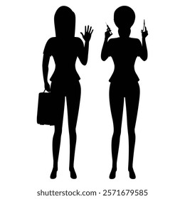 Professional Doctors Silhouettes in Medical Uniforms