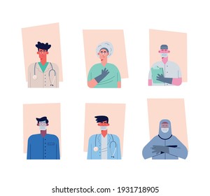 Avatar-Charaktere von professionellen Ärzten