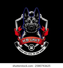 professional dog training K9 illustration logo