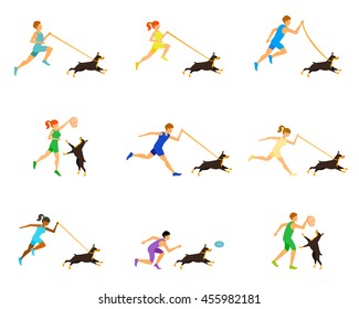 Professional dog walking.