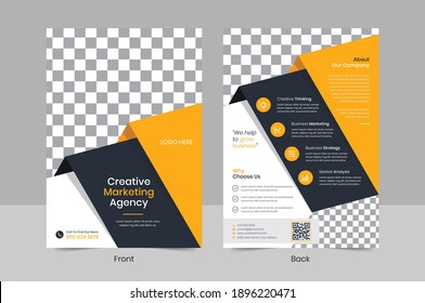 professional double sided business flyer vector