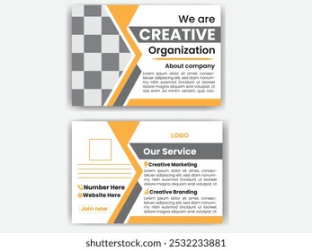 Plantilla profesional de postal de negocios de doble cara