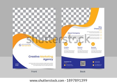 professional double sided flyer design vector