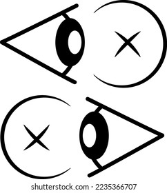 Professional drawing of an eye looking at the center of a circle on a white background
