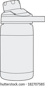 Professional Drink Bottle Vector / Line Drawing. Icon, Logo, Design, Element