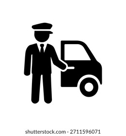 Ícone De Serviço De Valet De Driver Profissional Isolado No Fundo Branco