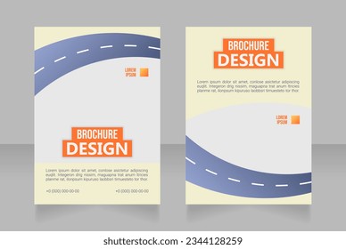 Professional driving school blank brochure design. Template set with copy space for text. Premade corporate reports collection. Editable 2 paper pages. Bebas Neue, Ebrima, Roboto Light fonts used