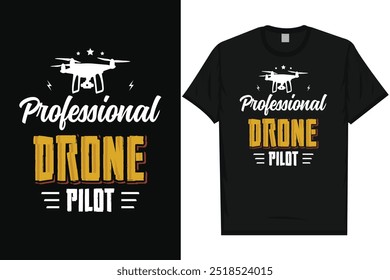 Professionelle Drohne Pilot Typografie T-Shirt Design