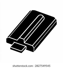 Professional DSLR camera hot shoe protective cover vector illustration with minimal technical design