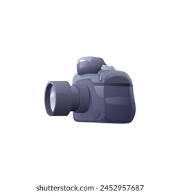 Professional DSLR camera, sleek in design, ideal for capturing high-quality photos. Vector illustration perfect for photography-related graphics and icons.
