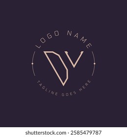 Professional DV Logo. Modern Minimal DV Letter Monogram Emblem for Premium Branding