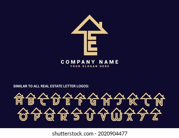 professional E Real estate letter logo