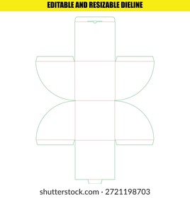 Plantilla de línea de troquel ajustable editable de Profesional para embalaje de caja plegable