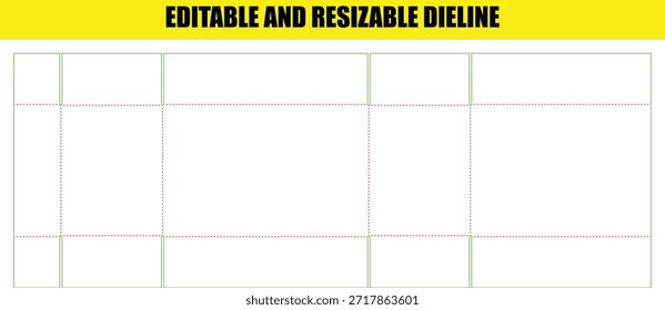 Plantilla de línea de Profesional editable de tamaño variable para cajas de embalaje FEFCO Standard
