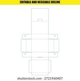 Plantilla de línea de Profesional editable de tamaño variable para embalaje de caja plegable de Producto personalizable