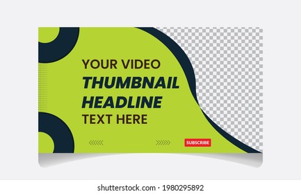 Professional editable video thumbnail design vector template