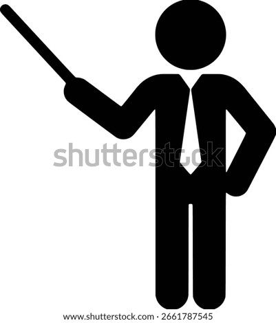 Professional Educator Silhouette Icon for School Teaching and Academic Training