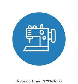 Ícone de máquina de costura elétrica profissional para oficina de alfaiate e indústria de vestuário.