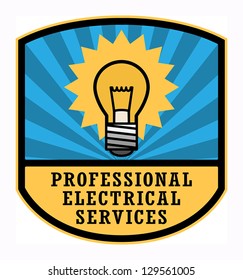 Professional Electrical Services label, vector illustration