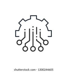 Professional electronic equipment. Vector linear icon, white background.