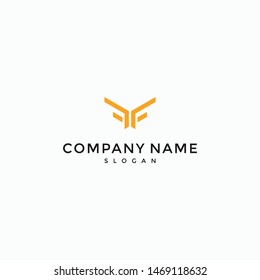 professional elegant awesome artistic FF initial based alphabet  logo.