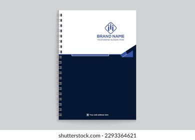 Professional elegant blue color notebook cover design 