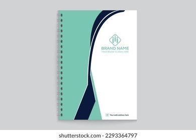 Professional elegant blue color notebook cover design