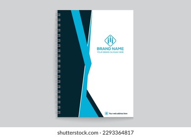 Professional elegant blue color notebook cover design