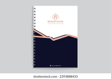 Professional elegant blue color notebook cover design