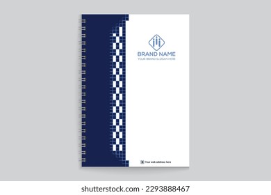 Professional elegant blue color notebook cover design 