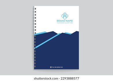 Professional elegant blue color notebook cover design 