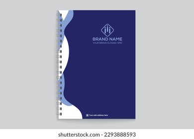Professional elegant blue color notebook cover design 