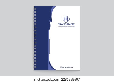 Professional elegant blue color notebook cover design 