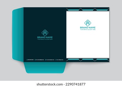 Professional elegant blue color presentation folder design 