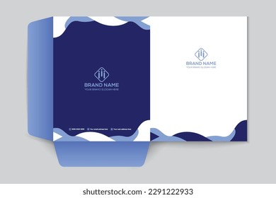 Professional elegant blue  color presentation folder design 