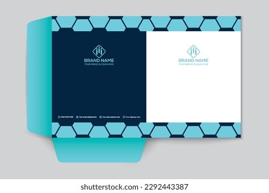 Diseño de carpetas de presentación de color azul elegante profesional 
