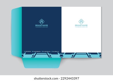 Diseño de carpetas de presentación de color azul elegante profesional 