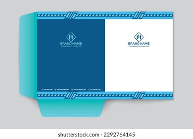 Professional elegant blue  color presentation folder design