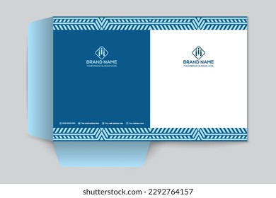 Professional elegant blue  color presentation folder design