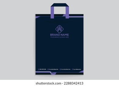 Professional elegant blue  color shopping bag design