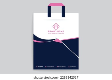 Professional elegant blue  color shopping bag design