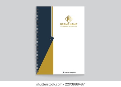 Professional elegant blue and green notebook cover design 