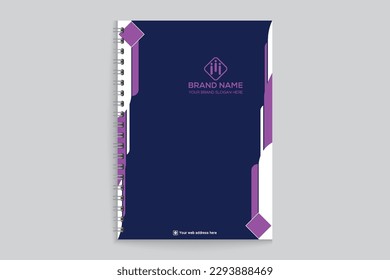 Professional elegant blue and pink notebook cover design 