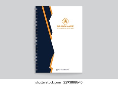 Professional elegant blue and yellow notebook cover design 
